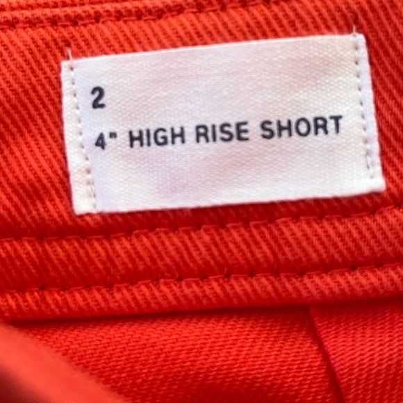 Gap 4" High Rise Shorts Orange Coral Cotton Spsndex Stretch Preppy Size 2 - Picture 5 of 10